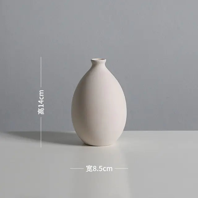Minimalist White Ceramic Vase
