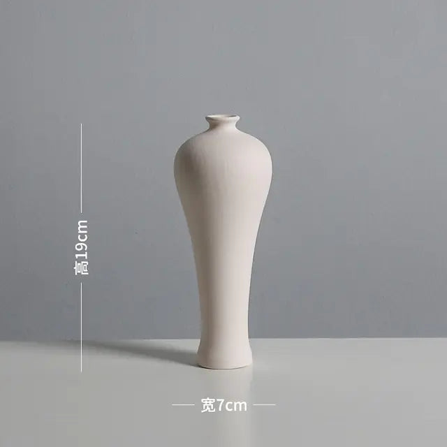 Minimalist White Ceramic Vase