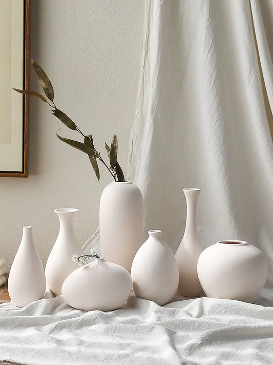 Minimalist White Ceramic Vase